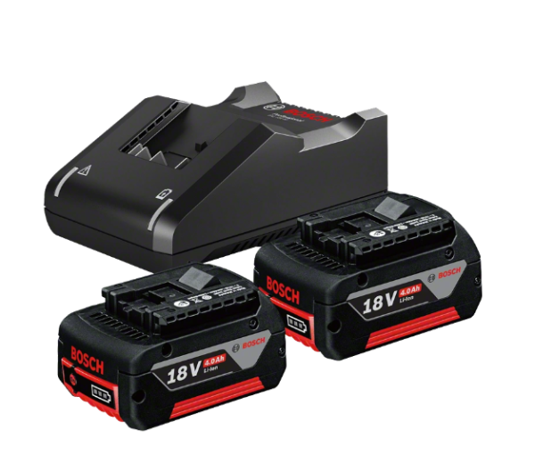 2 BATTERIES GBA 18V 4.0AH + CHARGEUR DE BATTERIE PROFESSIONNEL GAL 18V-40